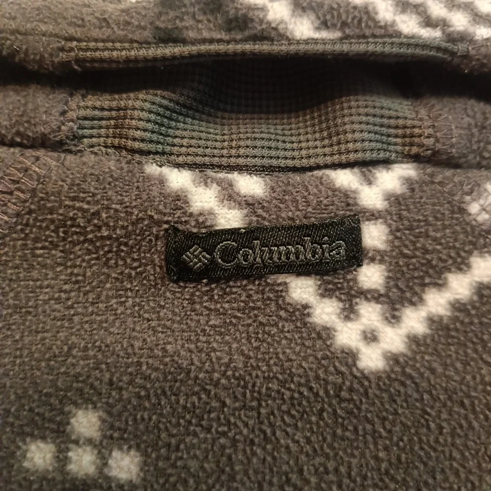 Columbia Women's S‎ Fleece Pullover Sweater 1/4 Zip Lightweight Aztec Gray Black